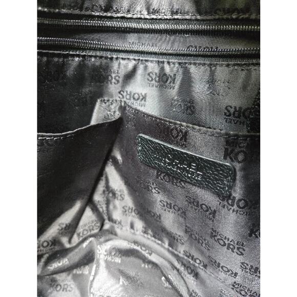 Michael Kors Karson Large Pebbled Leather Shoulder Bag  Black Purse Gold Hardwar - Picture 9 of 15